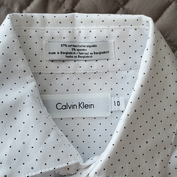 Calvin Klein Button-Down Long Sleeves Shirt, Boys, Size 10 Regular - Picture 8 of 9